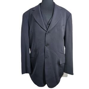 Tombolini Italian Black Suit Coat and Vest Chest Size 48